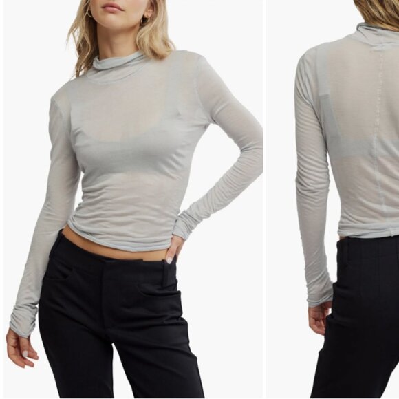 *NWT*  Free People On Air Sheer Sweater MOONROCK, Size S - Picture 1 of 4